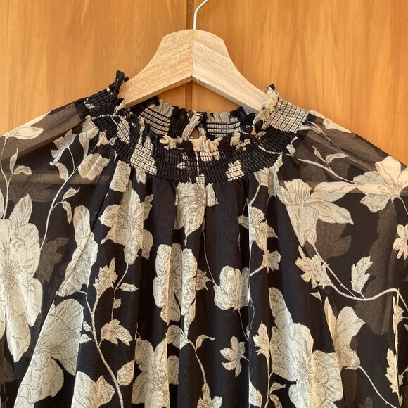 Mango MNG Floral Long Sleeve Mini Dress - Picture 8 of 13